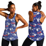 Afro-Haitians Women Racerback Tank Ayiti Map and Rose Kayenn Tropical Style - African Pride