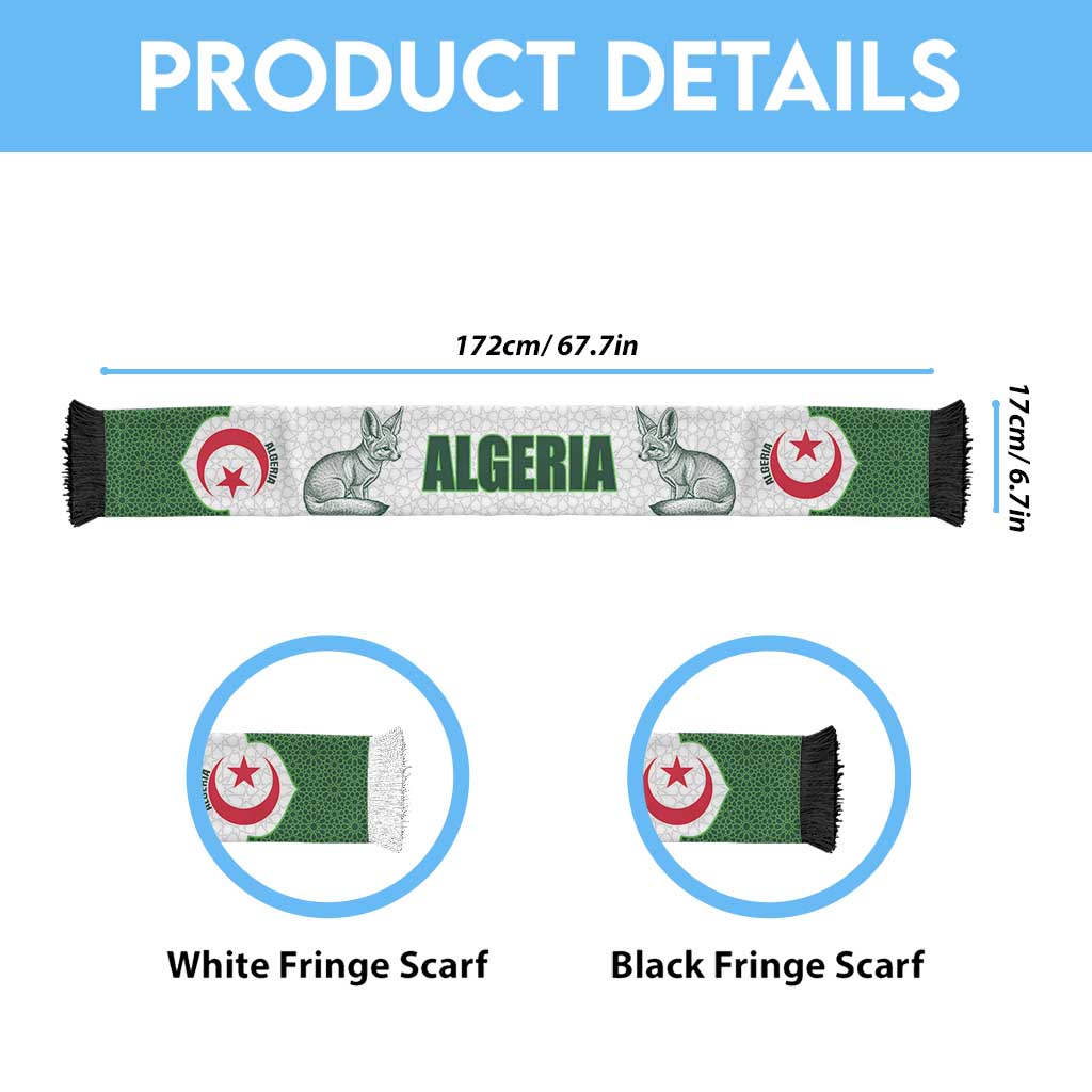 Algeria 2026 Football Soccer Scarf Go Fennecs Islamic Pattern