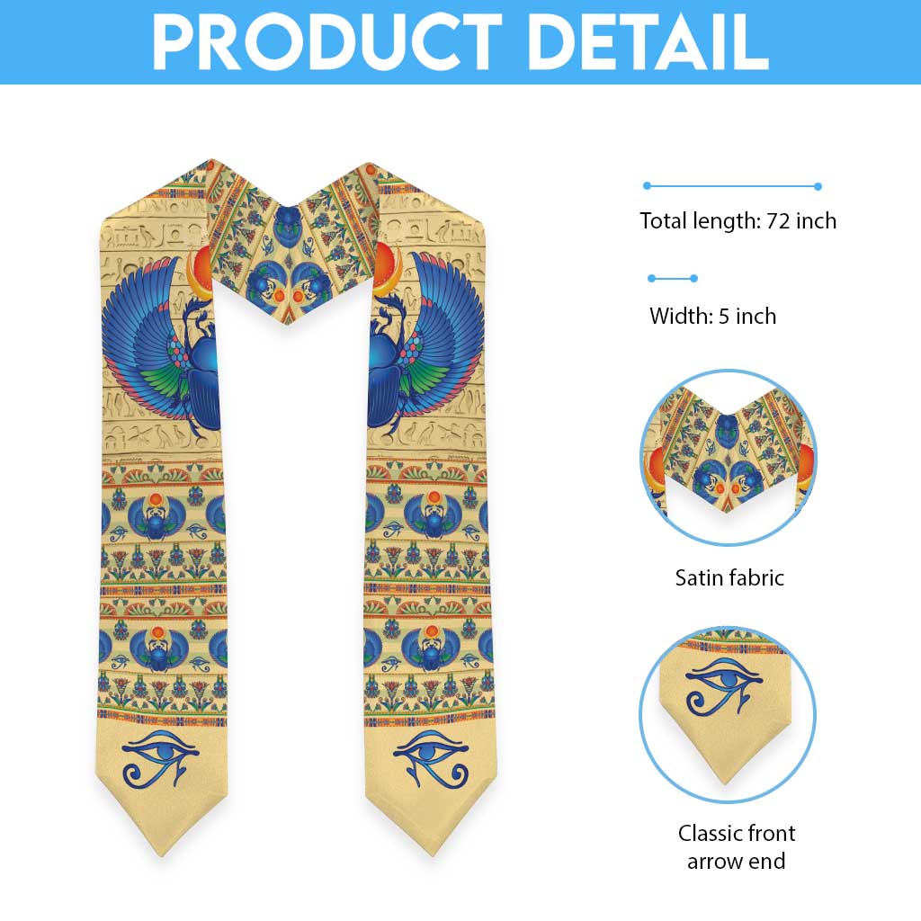 Ancient Egypt Scarab Beetle Graduation Stole