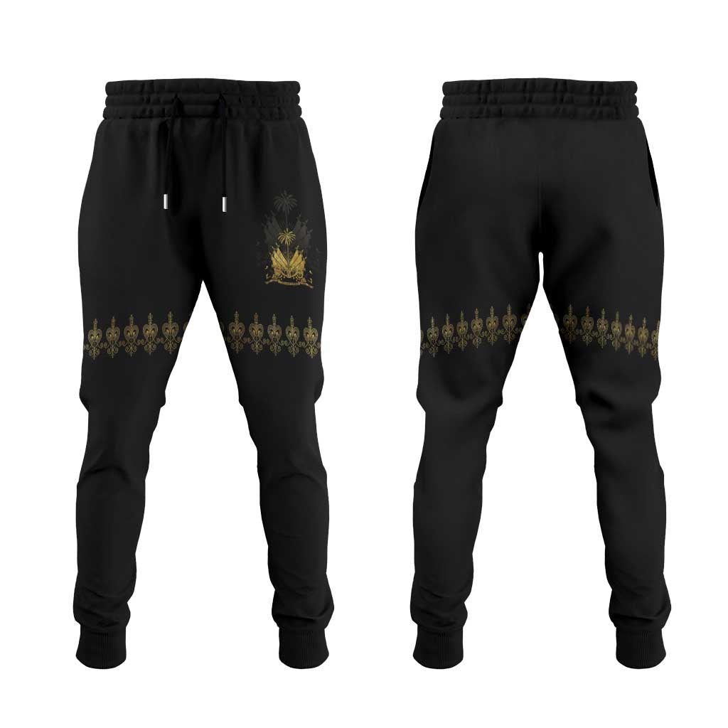 Ayiti 222nd Independence Day Anniversary Jogger Pants Haiti Gold VeVe Pattern - African Pride