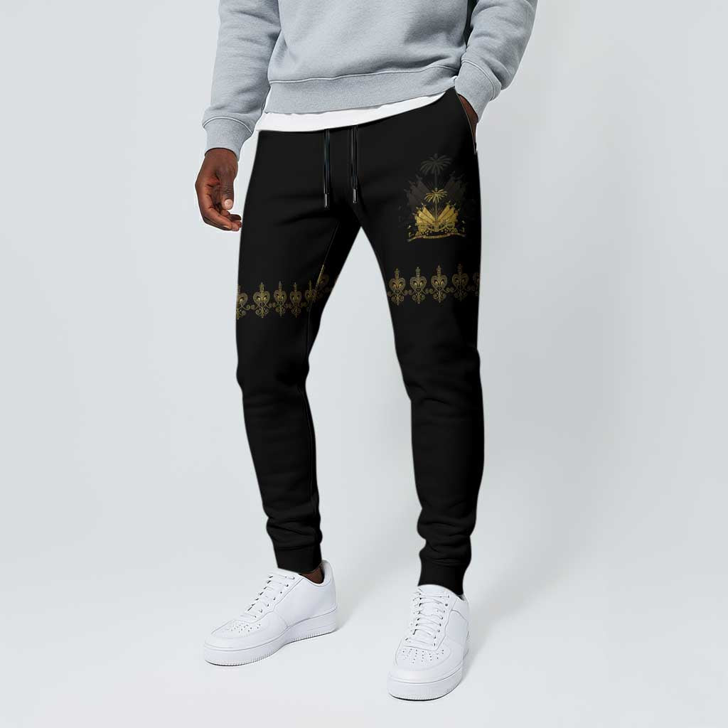 Ayiti 222nd Independence Day Anniversary Jogger Pants Haiti Gold VeVe Pattern - African Pride