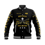 Personalized Buffalo Soldiers Baseball Jacket African American Military Simple Style - Black  - African Pride