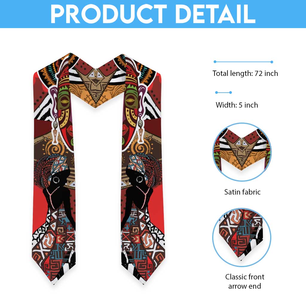 Beautiful African Women Ethnic Motifs Graduation Stole