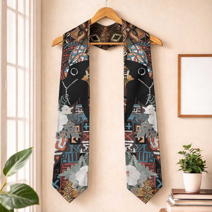 Beautiful Black Woman Graduation Stole African Tribal Pattern