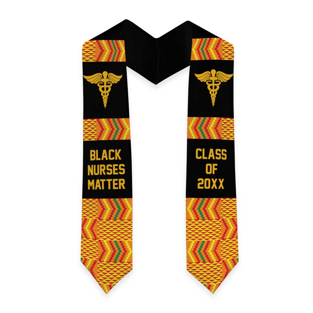 Black Nurses Matter Custom Year of Class Kente Pattern Graduation Stole