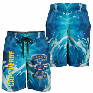 Blue Shark Cape Verde Football Shorts for Men First World Cup 2026 - African Pride