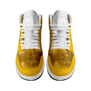 Buffalo Soldier High Sneakers AJ1 African American Heroes - Yellow LT15