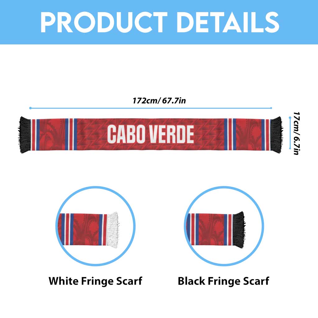 Cabo Verde Kopa di Mundu Soccer Scarf Atlantic Waves Red Edition