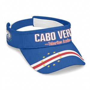 Cape Verde 2026 Football Sun Visor Cap Come On Tubaroes Azuis