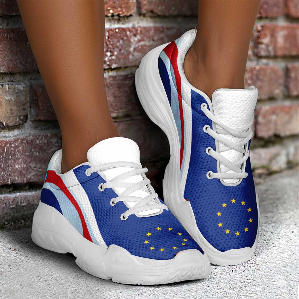 Cape Verde Football Chunky Sneakers Flag-Inspired Curve Style