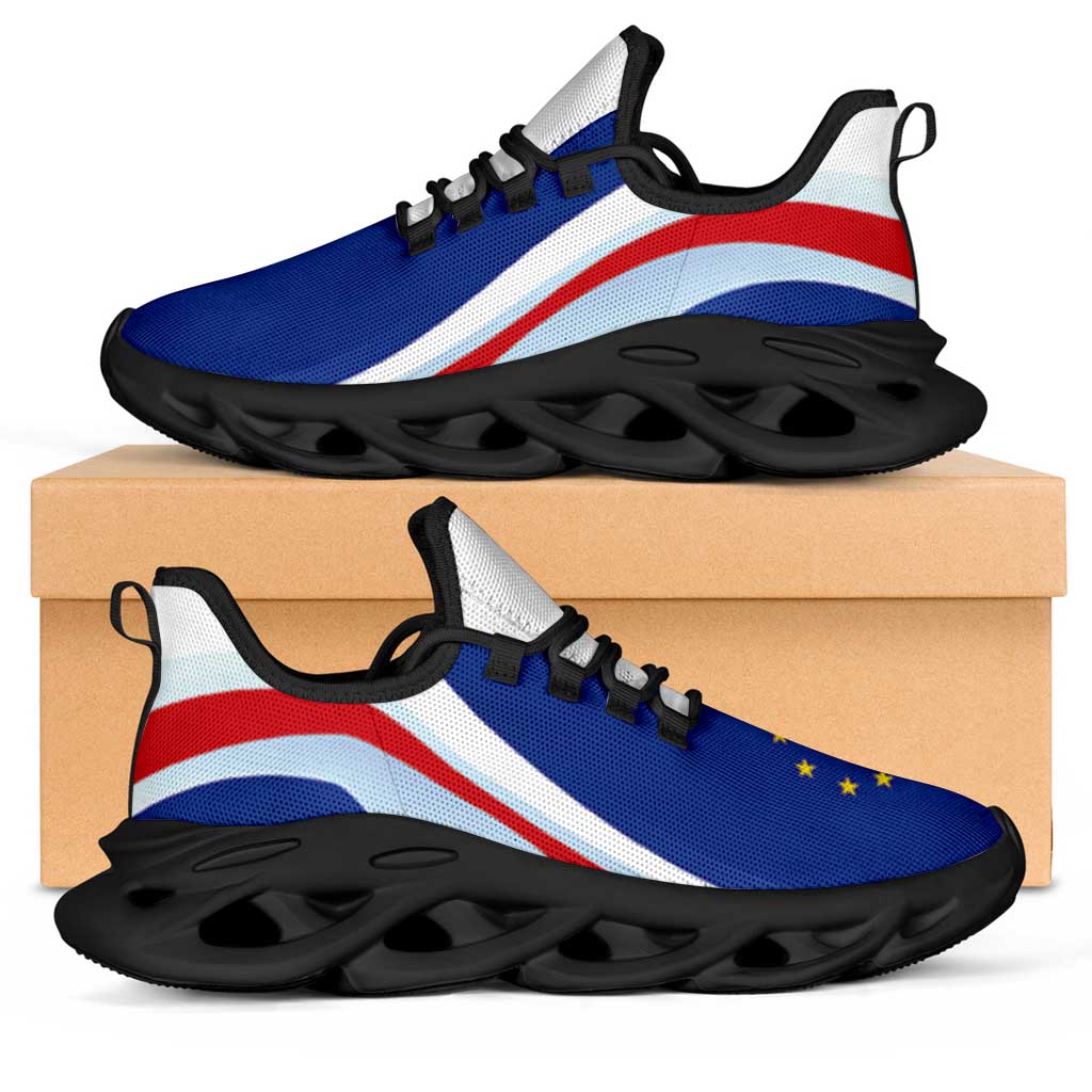 Cape Verde Football Clunky Sneakers Flag-Inspired Curve Style