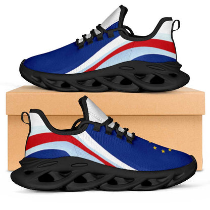 Cape Verde Football Clunky Sneakers Flag-Inspired Curve Style