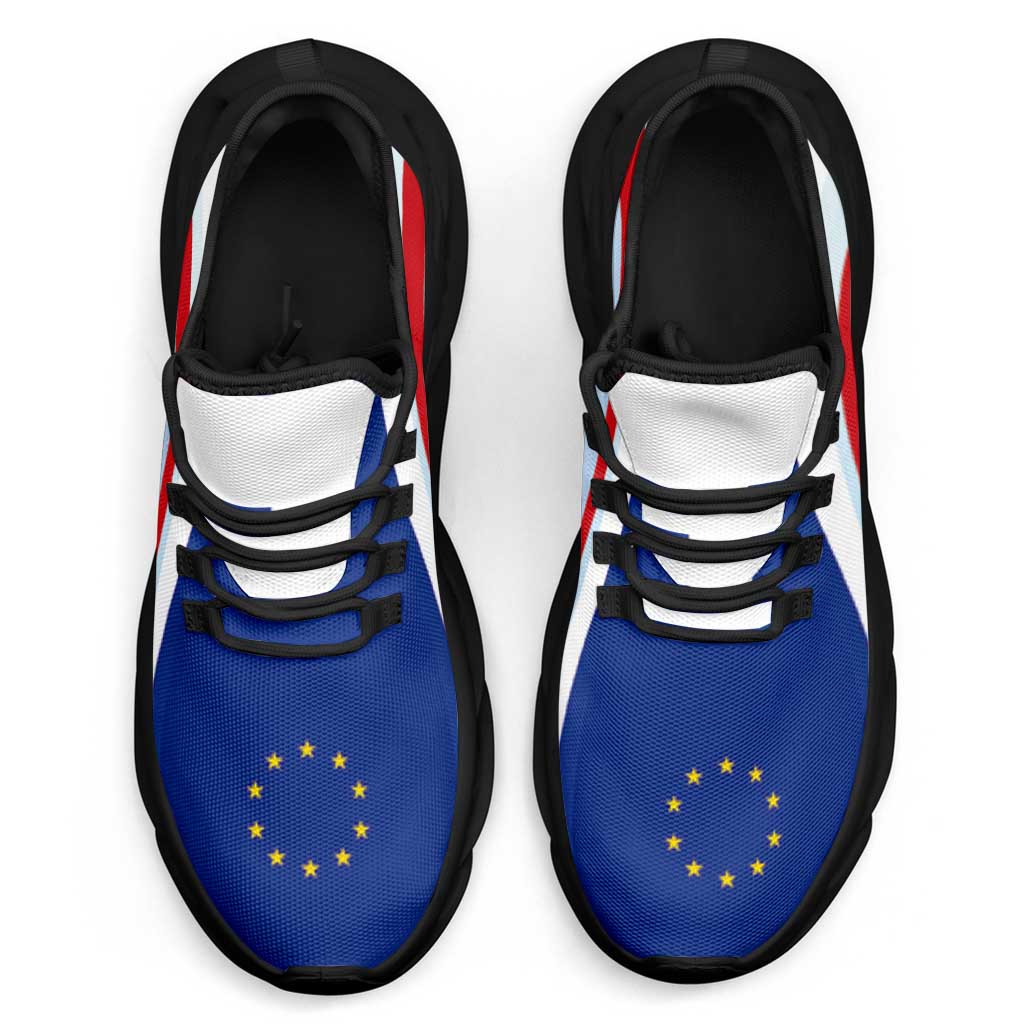 Cape Verde Football Clunky Sneakers Flag-Inspired Curve Style