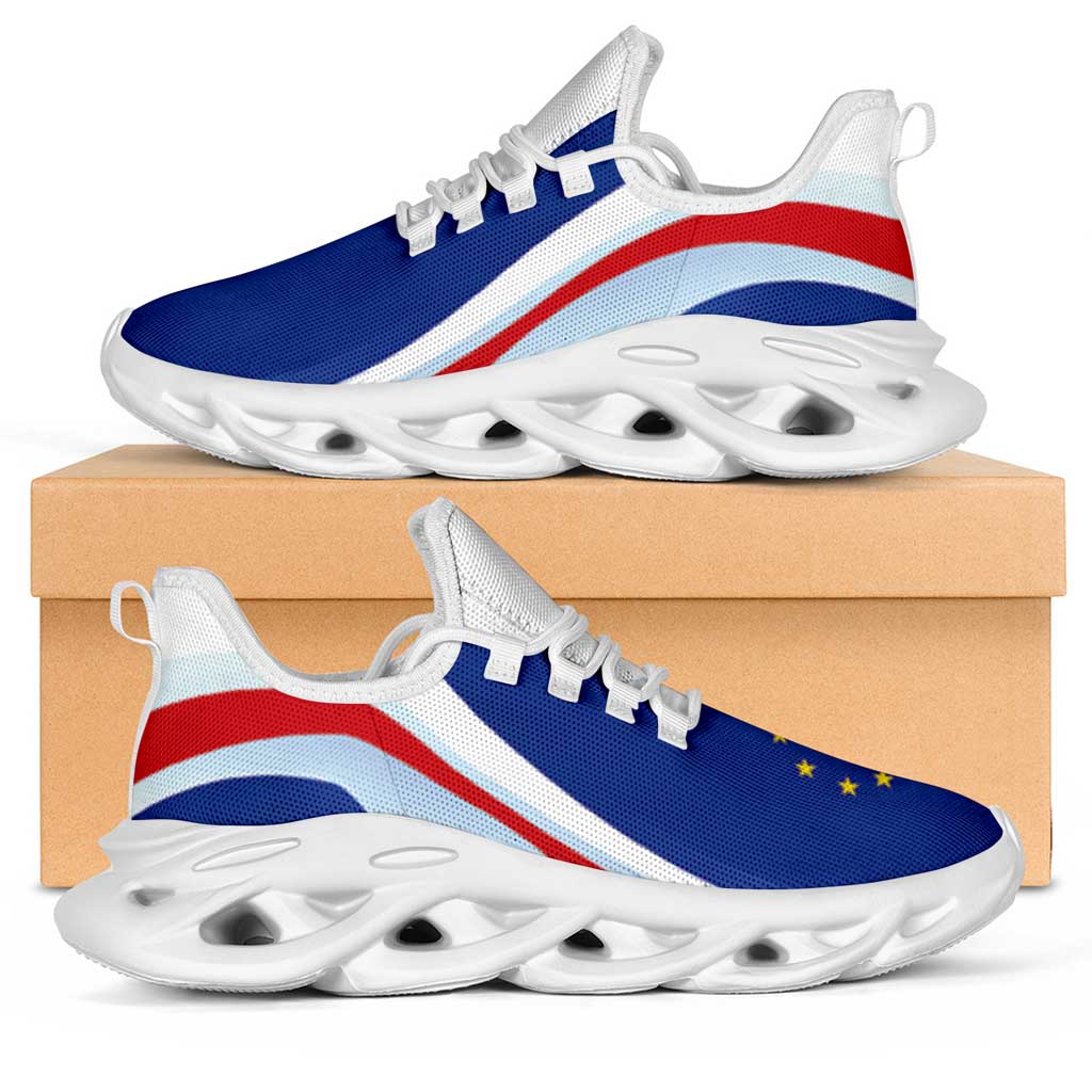 Cape Verde Football Clunky Sneakers Flag-Inspired Curve Style