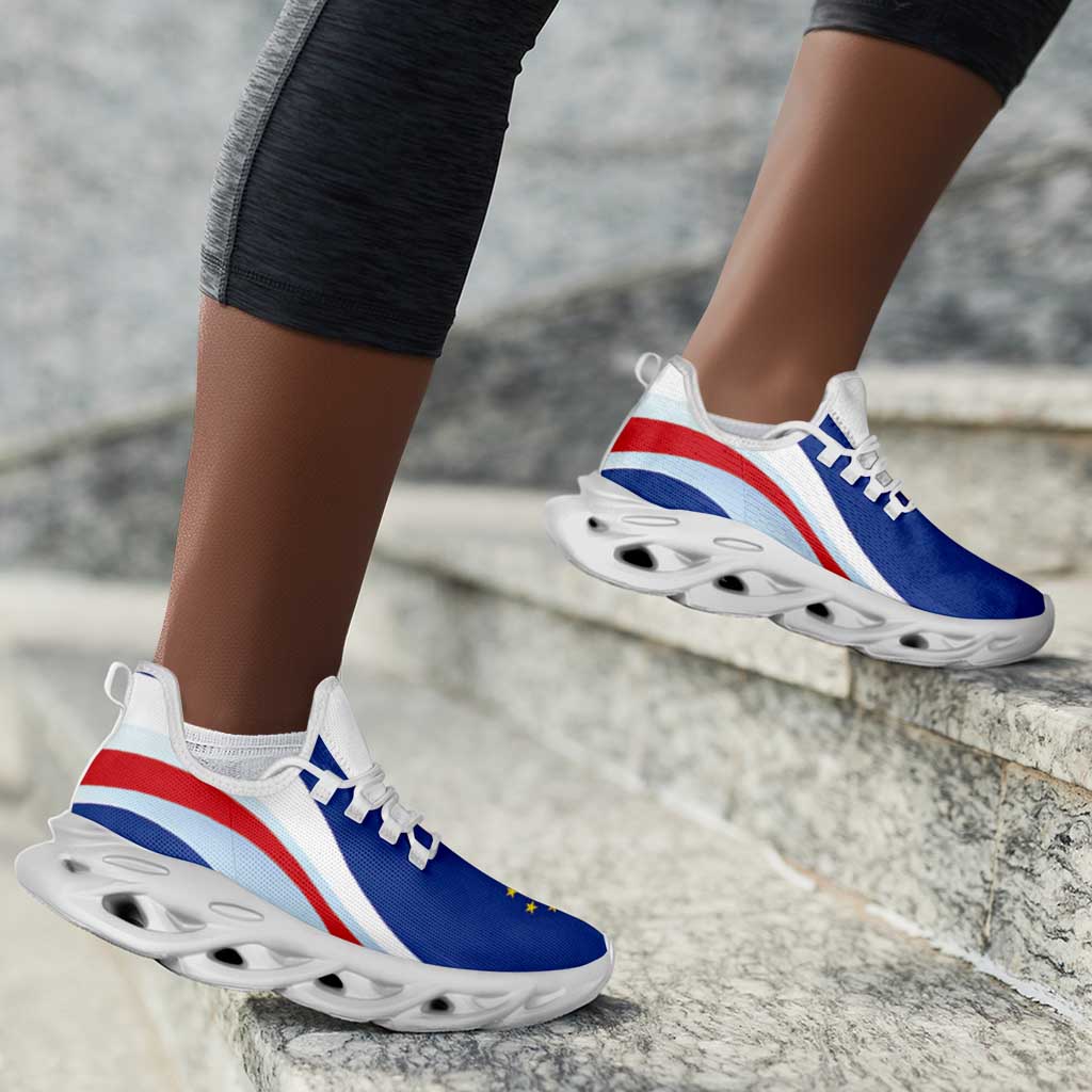 Cape Verde Football Clunky Sneakers Flag-Inspired Curve Style