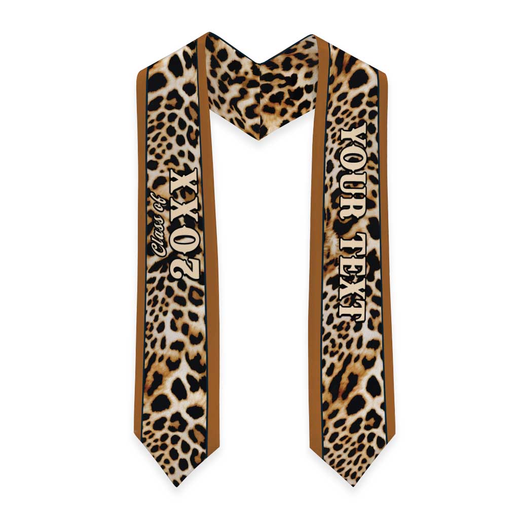 Custom African Leopard Mix Native Tribal Pattern Graduation Stole