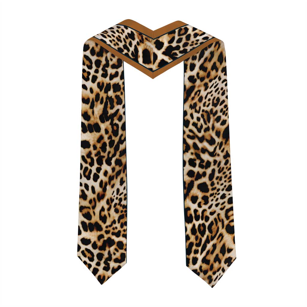 Custom African Leopard Mix Native Tribal Pattern Graduation Stole