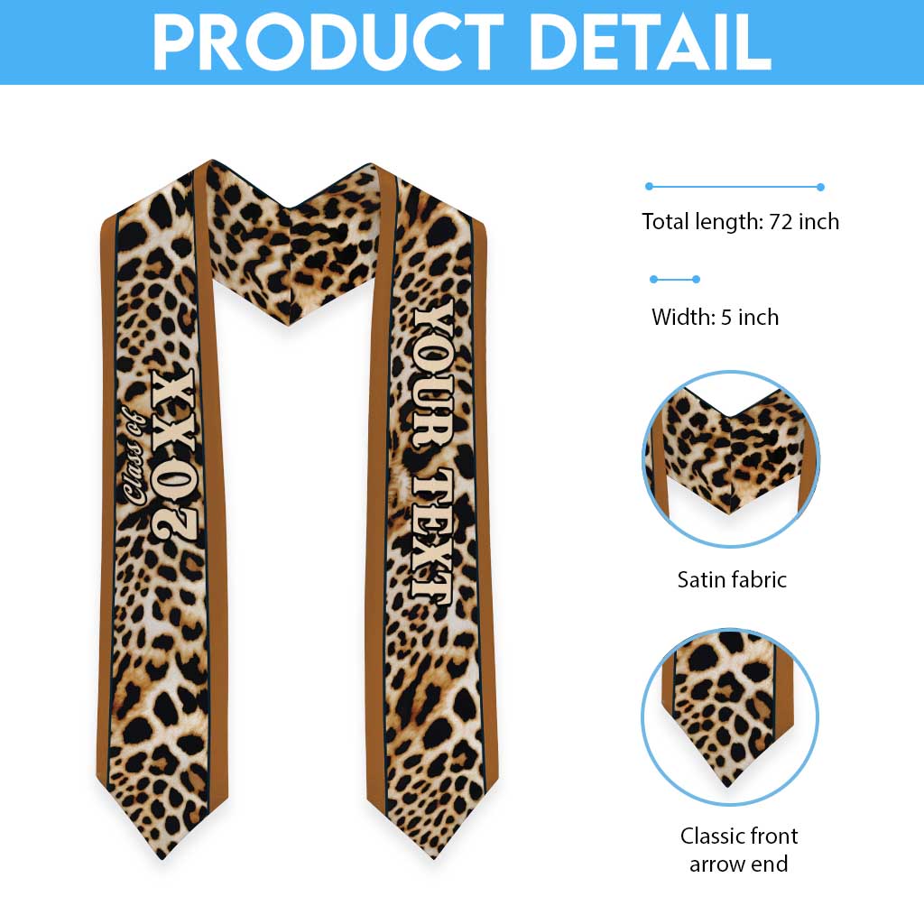 Custom African Leopard Mix Native Tribal Pattern Graduation Stole