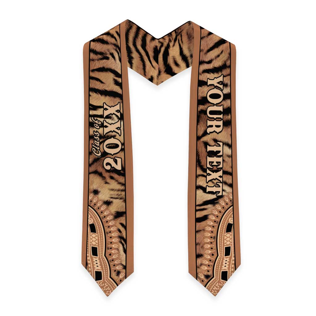 Custom African Tiger Mix Dashiki Tribal Pattern Graduation Stole