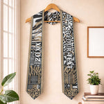 Custom African Tribal Pattern Mixed Leopard Skin Graduation Stole