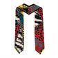 Custom African Wild Animal Skins Graduation Stole Triangles Pattern Afro Pattern Style