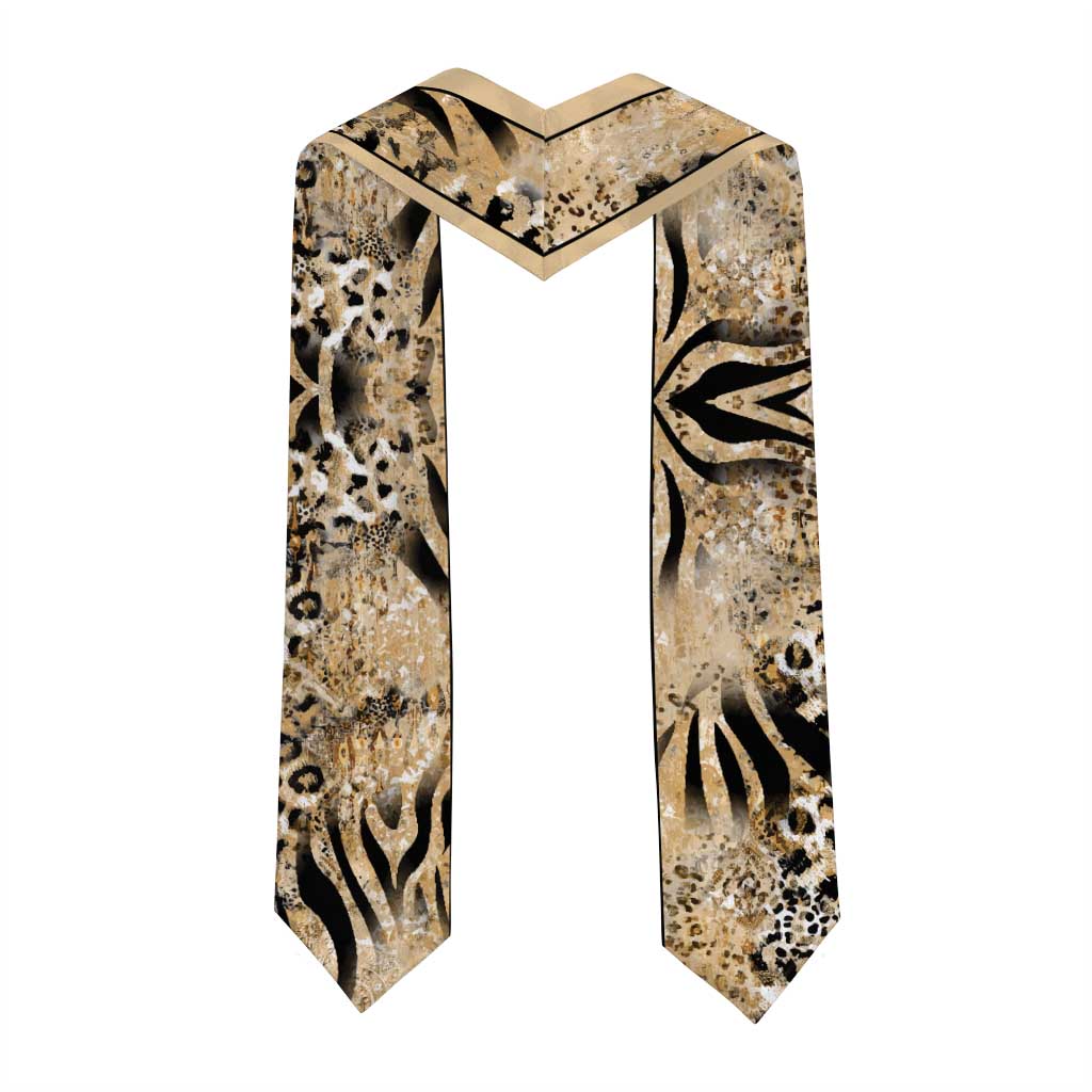 Custom African Wild Animal Skins Graduation Stole Zebra Tiger Leopard Mix Skin