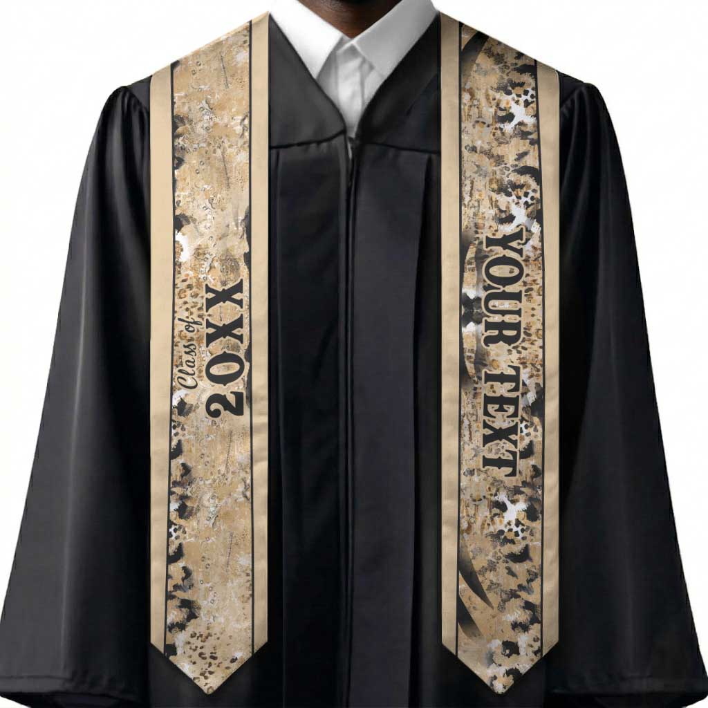 Custom African Wild Animal Skins Graduation Stole Zebra Tiger Leopard Mix Skin