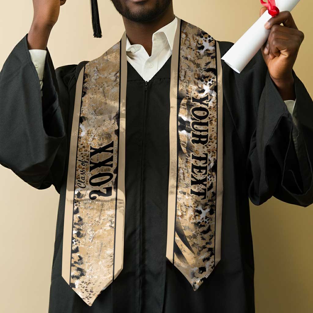 Custom African Wild Animal Skins Graduation Stole Zebra Tiger Leopard Mix Skin