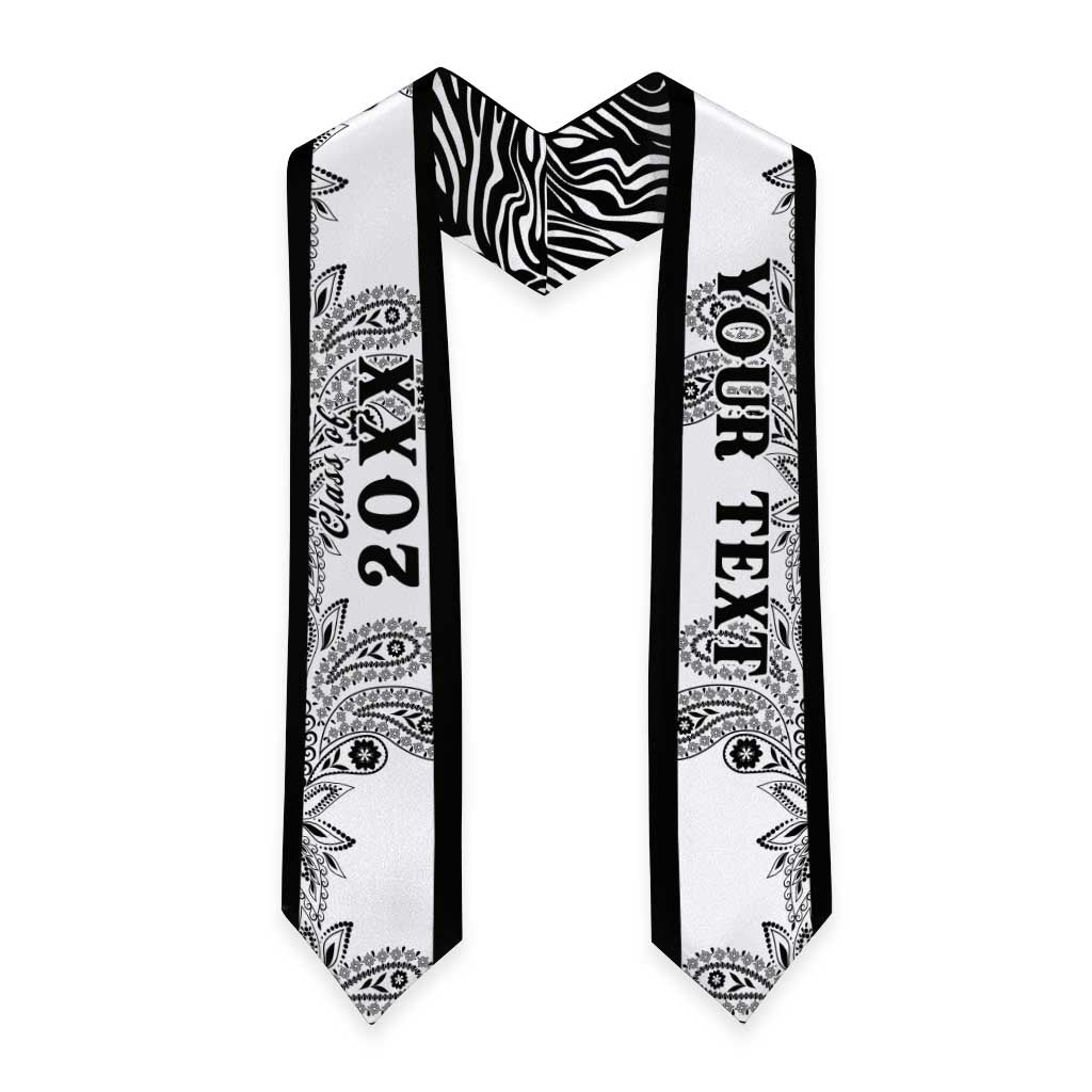 Custom African Zebra Mix Paisley Tribal Pattern Graduation Stole
