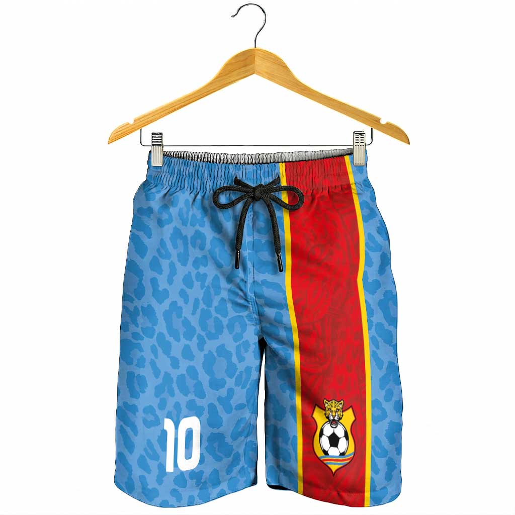 Custom DR Congo National Football Shorts for Men Leopards Go Glory - African Pride