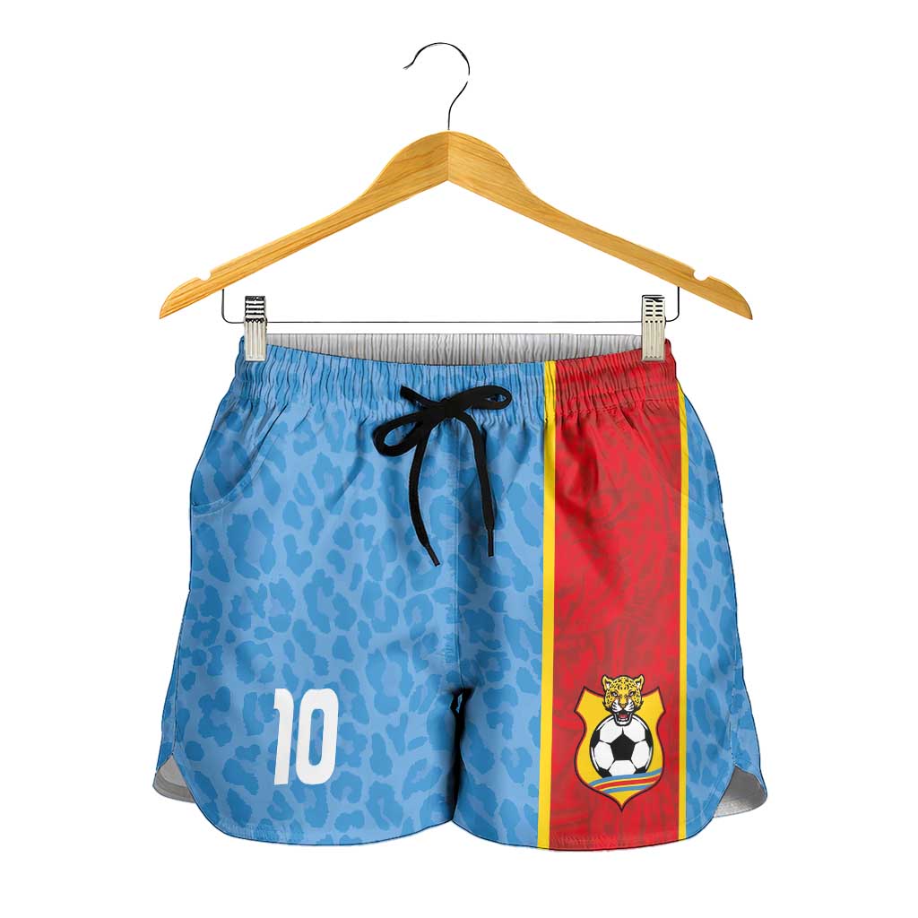 Custom DR Congo National Football Shorts for Women Leopards Go Glory - African Pride