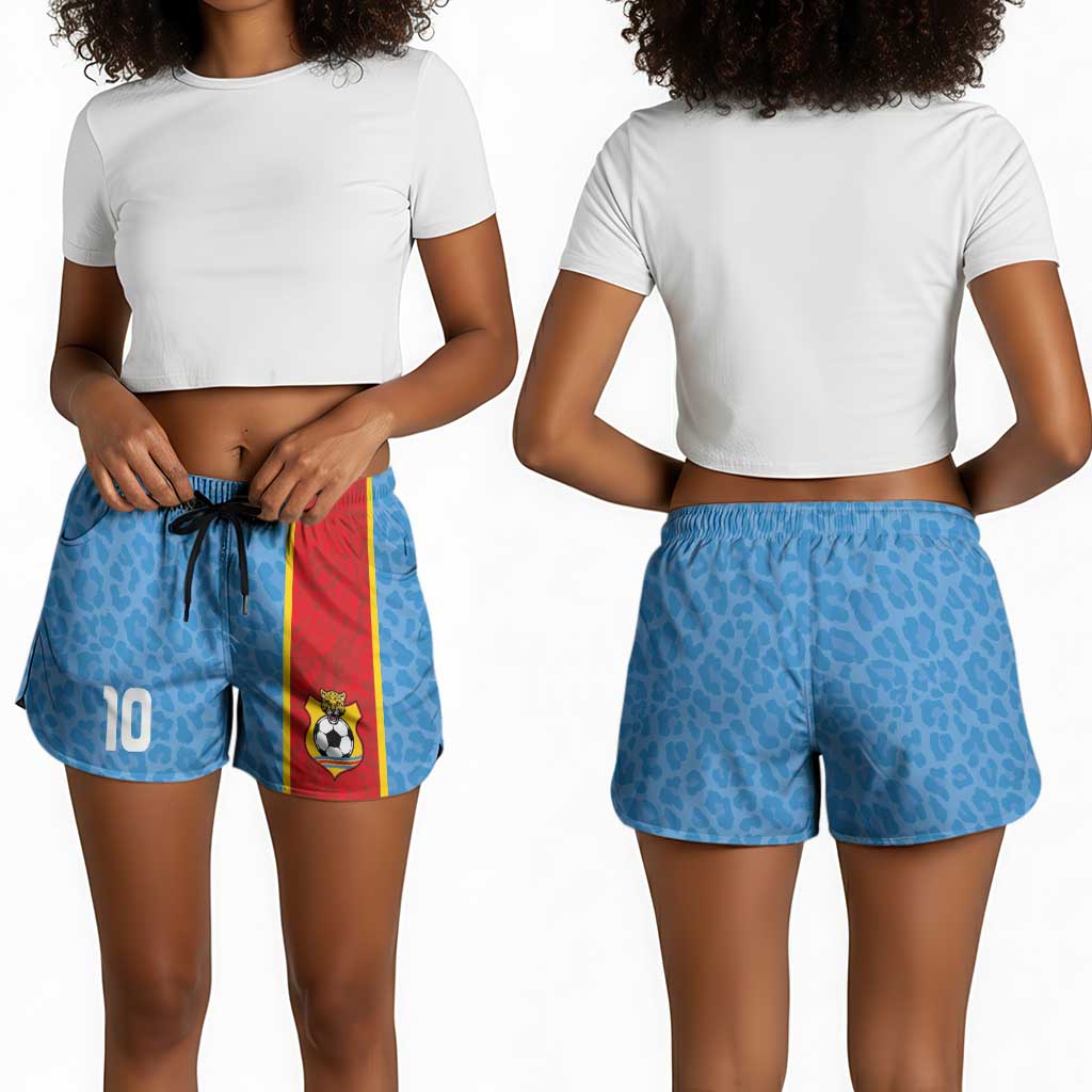 Custom DR Congo National Football Shorts for Women Leopards Go Glory - African Pride