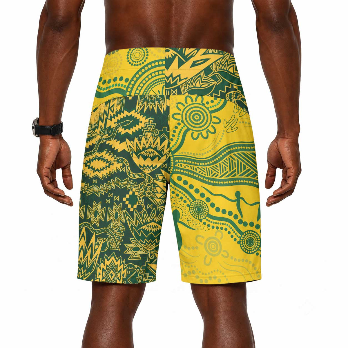 Custom South Africa vs Australia Board Shorts Springboks Wallabies Two Nations One Battle