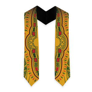 Dashiki and Polynesian Pattern Graduation Stole Afro Pacific Culture Gold Version