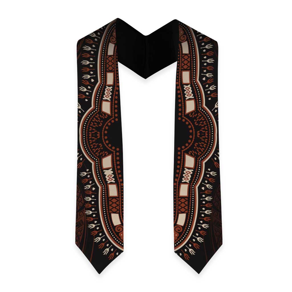 Dashiki and Polynesian Pattern Graduation Stole Afro Pacific Culture Red Version