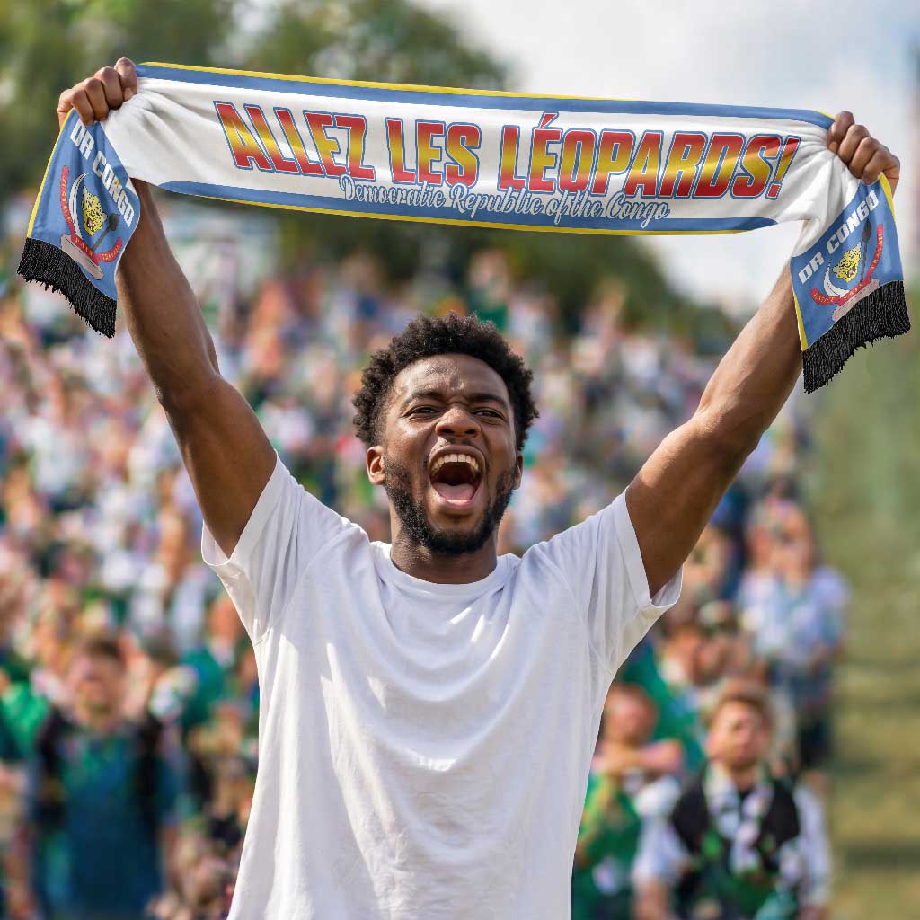 DR Congo 2026 Football Personalized Soccer Scarf Allez Les Leopards