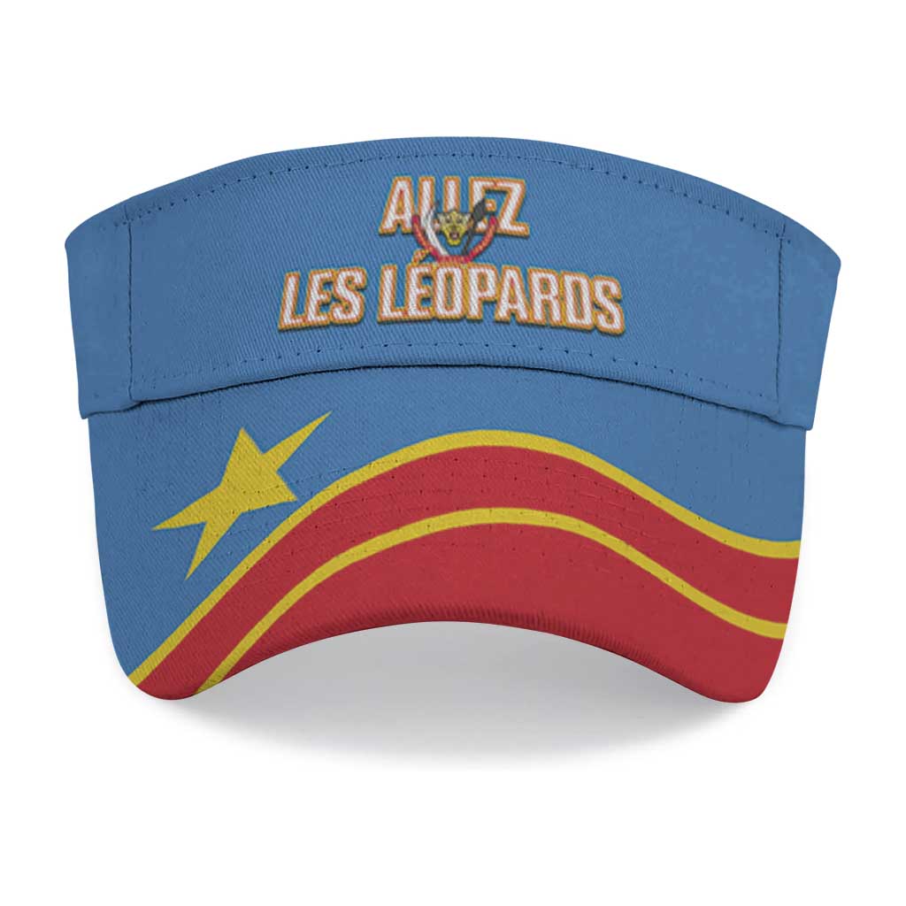 DR Congo 2026 Football Sun Visor Cap Allez Les Leopards