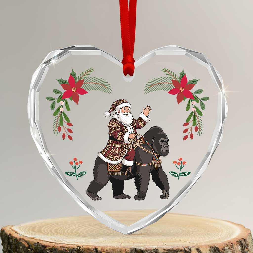 DR Congo Christmas Glass Ornament Santa Gorilla