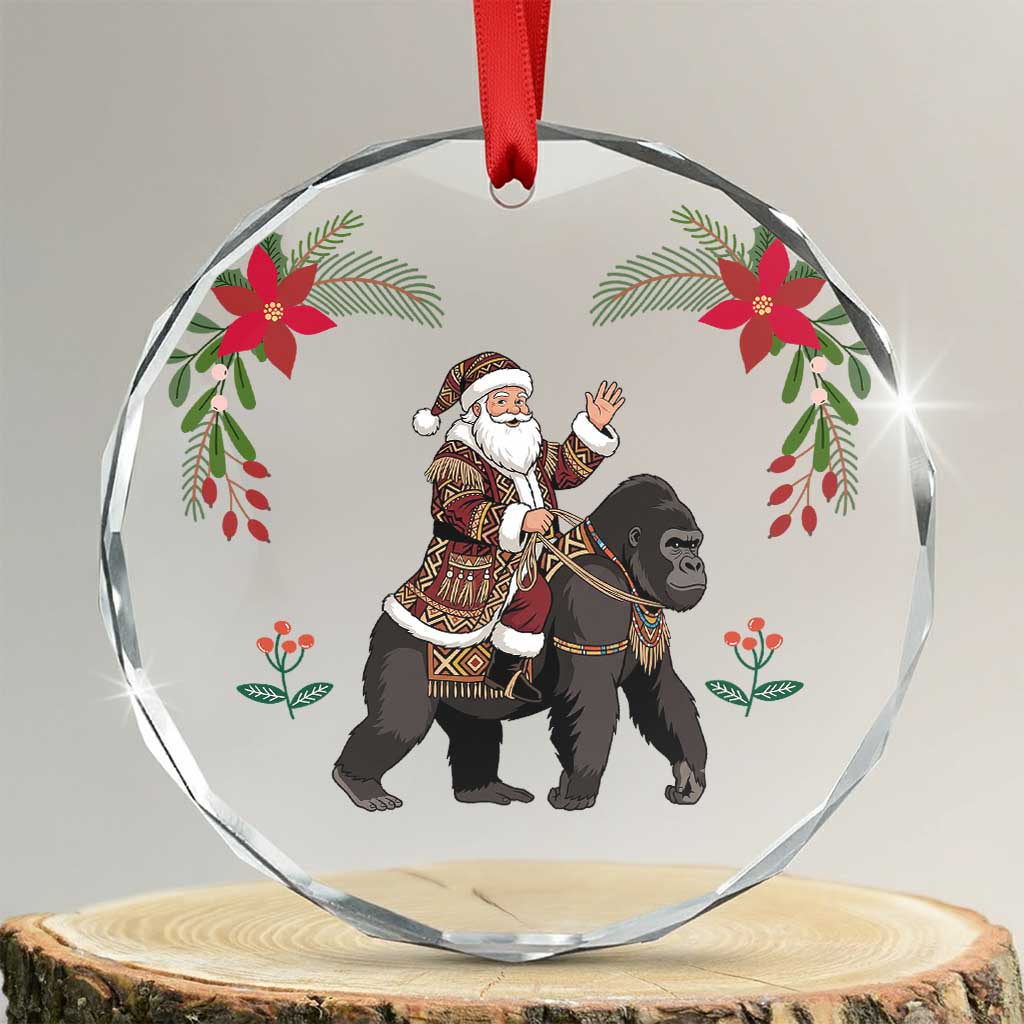 DR Congo Christmas Glass Ornament Santa Gorilla