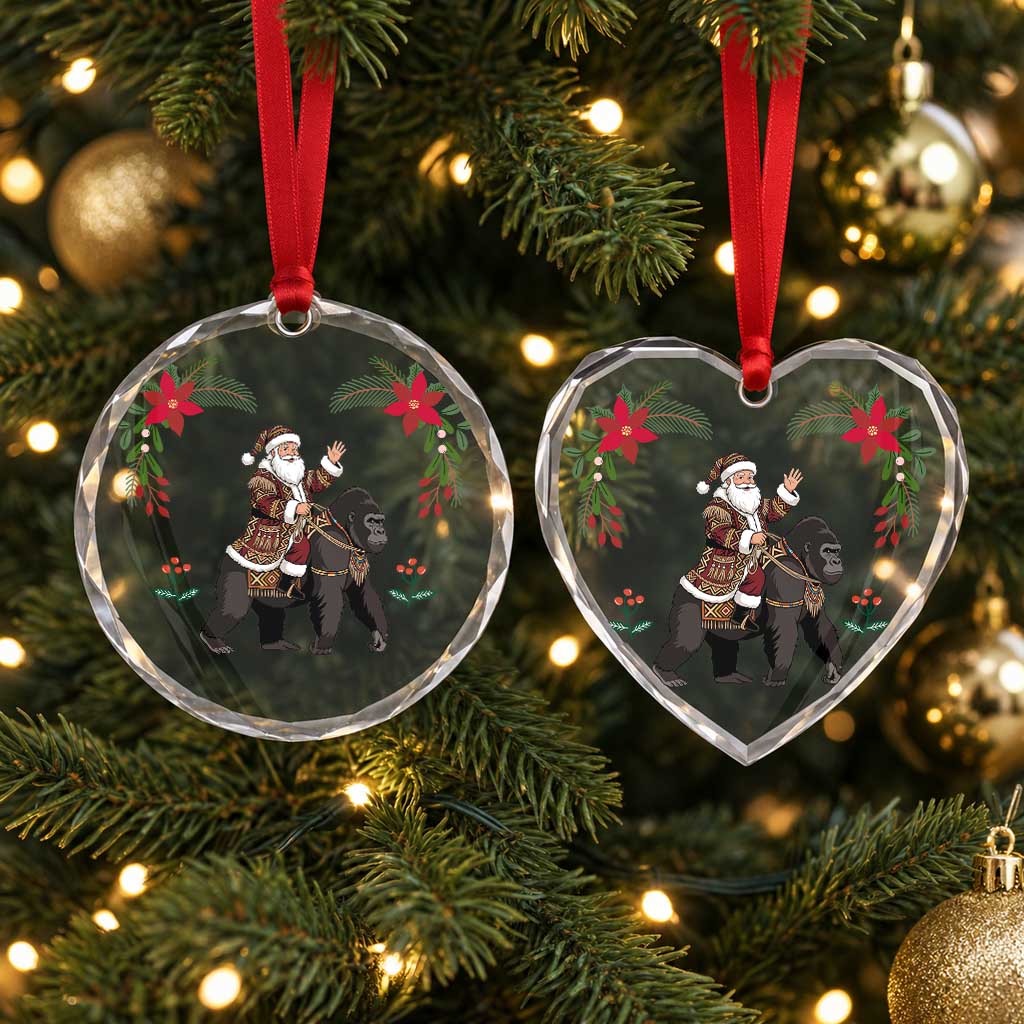 DR Congo Christmas Glass Ornament Santa Gorilla