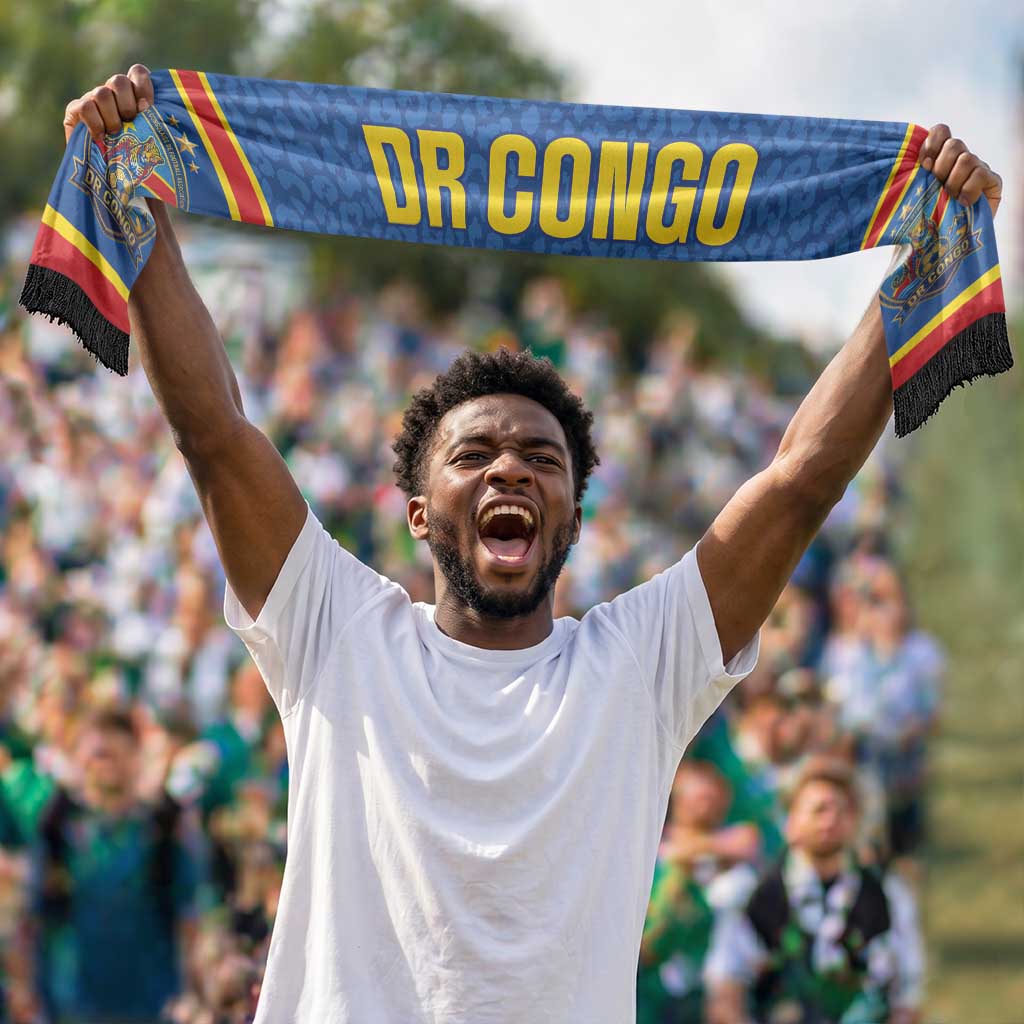 DR Congo Kopo ya Mokili Soccer Scarf Kuba Kingdom Pattern Edition