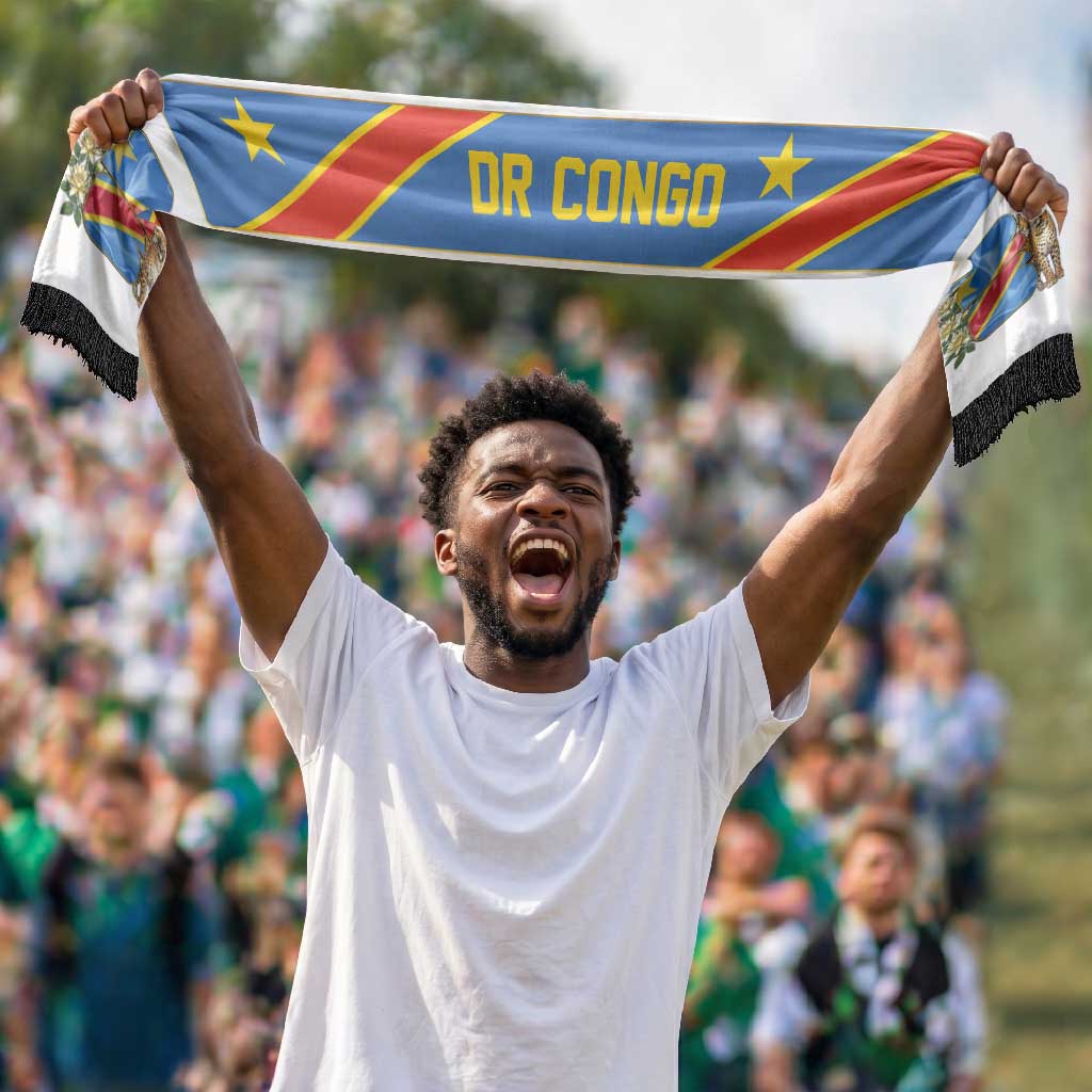 DR Congo World Football 2026 Soccer Scarf Power Never Bows