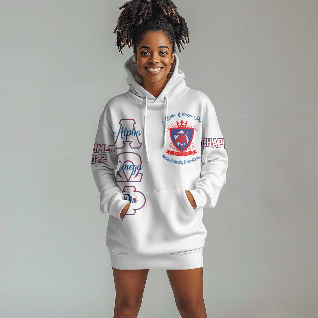 Alpha Omega Phi Custom Hoodie Dress Classic White Greek Fraternity