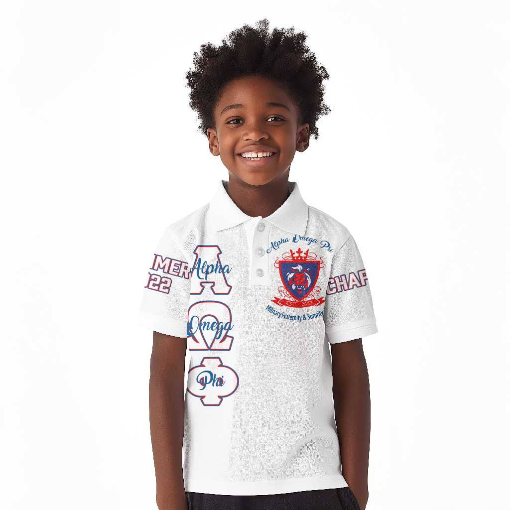 Alpha Omega Phi Custom Kid Polo Shirt Classic White Greek Fraternity