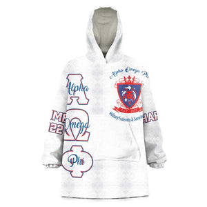 Alpha Omega Phi Custom Kid Wearable Blanket Hoodie Classic White Greek Fraternity