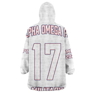 Alpha Omega Phi Custom Kid Wearable Blanket Hoodie Classic White Greek Fraternity