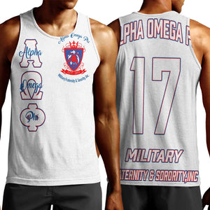 Alpha Omega Phi Custom Men Tank Top Classic White Greek Fraternity