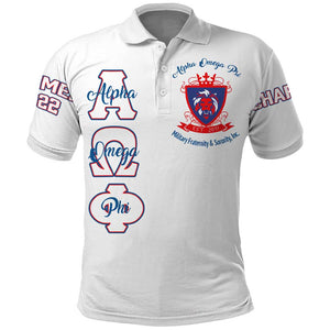 Alpha Omega Phi Custom Polo Shirt Classic White Greek Fraternity