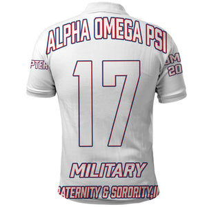 Alpha Omega Phi Custom Polo Shirt Classic White Greek Fraternity