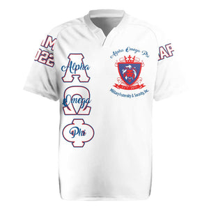 Alpha Omega Phi Custom Rugby Jersey Classic White Greek Fraternity